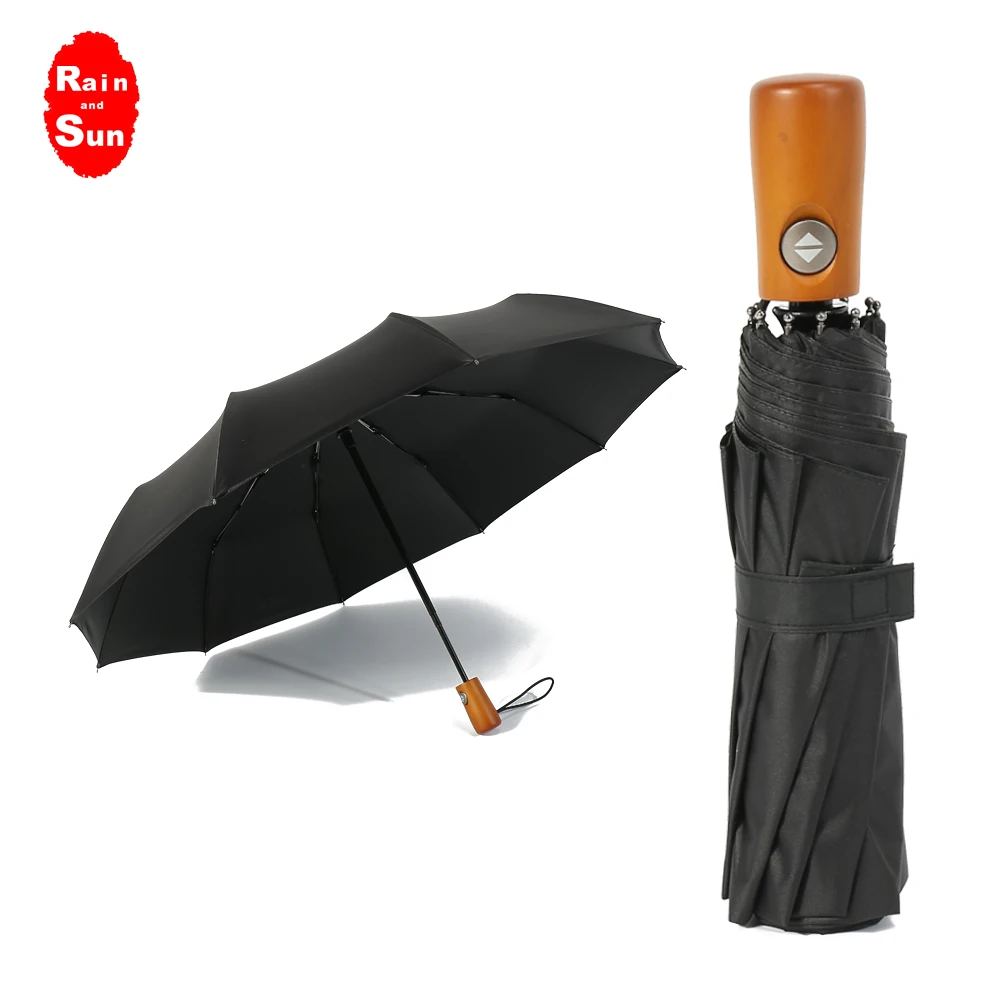 Дождь и солнце автоматические ветрозащитные складные зонты для мужчин 10 ребер