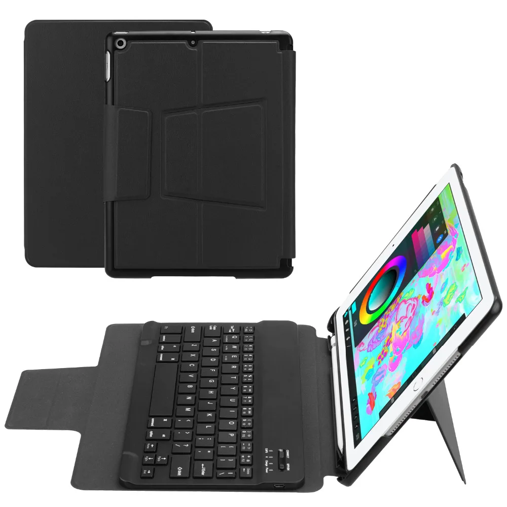 Чехол Deekite для iPad 9,7, чехол-книжка из искусственной кожи для iPad 9,7 /, Pro, Air 2/Air с бумажником и карандашом
