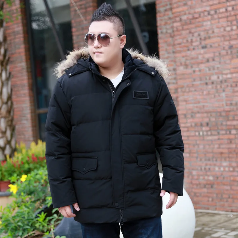 

Мужская зимняя куртка с капюшоном и воротником-стойкой, большого размера