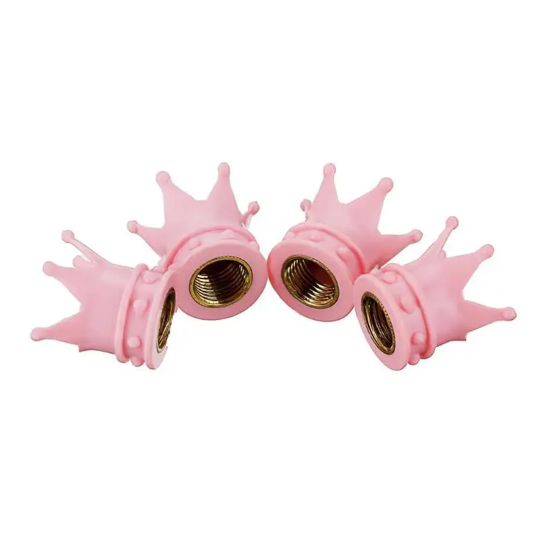 4 шт. Розовый Корона Форма авто Универсальный колеса автомобиля шин клапан крышки