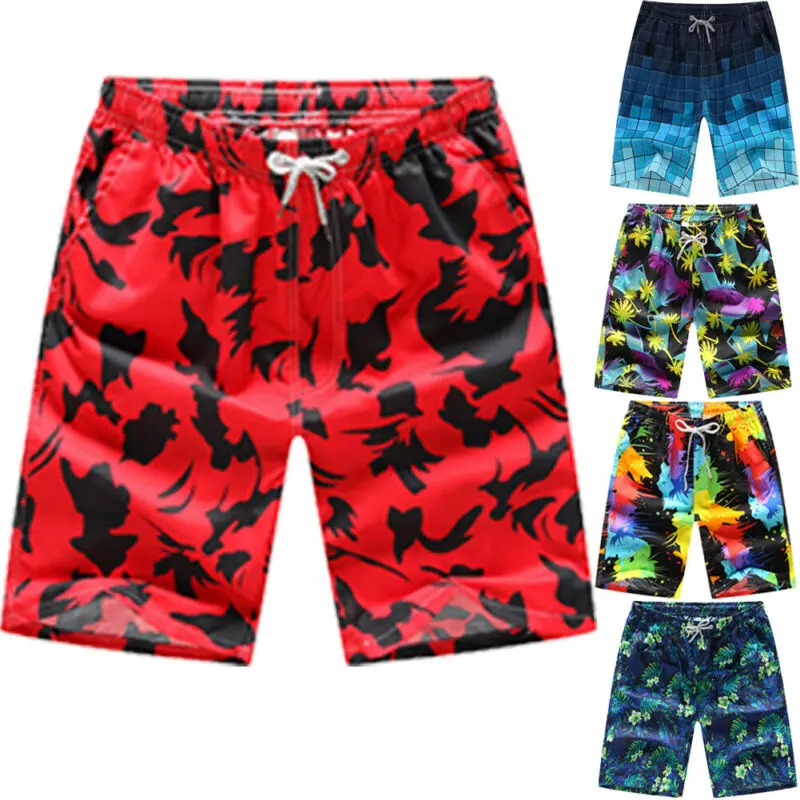 

2019 New Fashion Men Summer Printed Hawaii Holiday Style Beach Casual Shorts Swimwear Short Pants