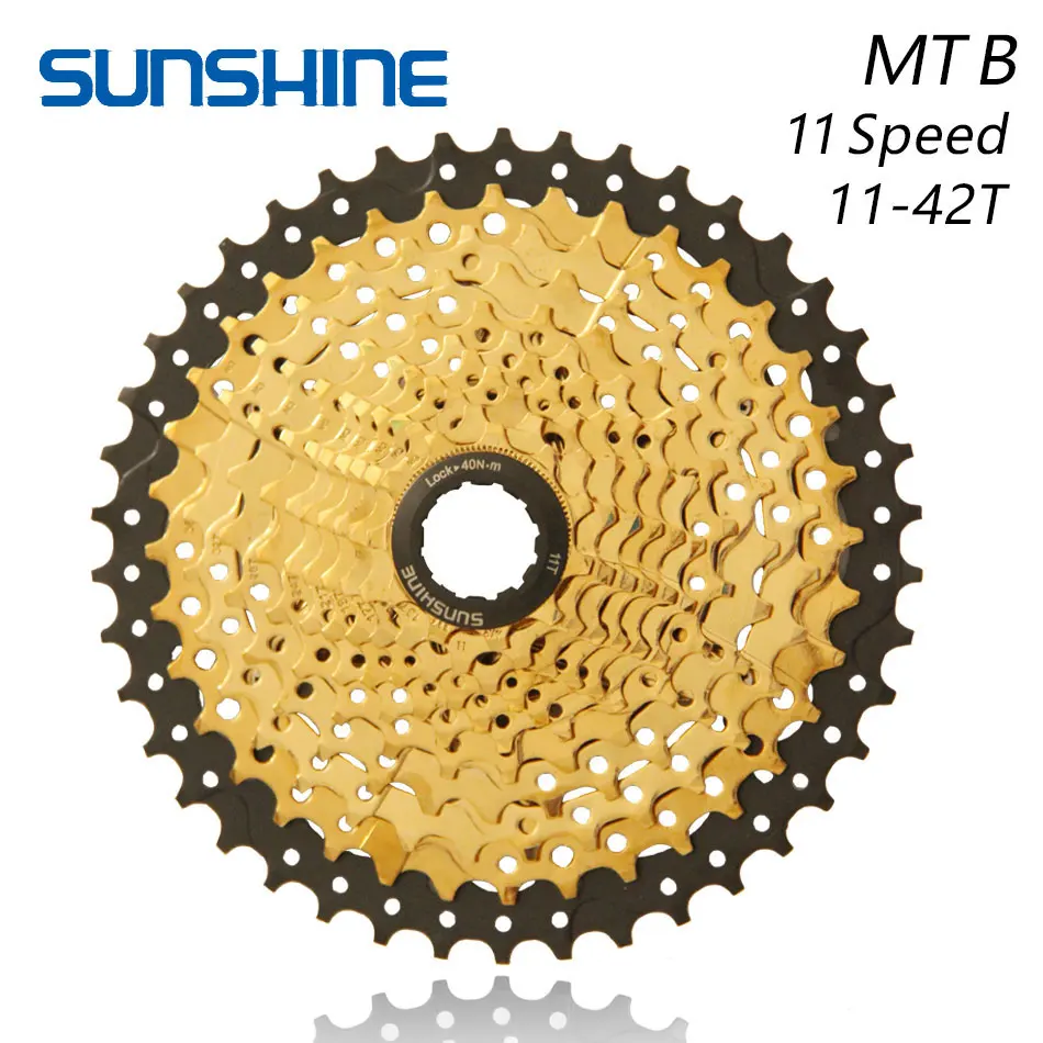 Солнечный велосипед Freewheel 11 скоростей MTB горный велосипед кассета Freewheel Золотой 11-42T на запчасти SHIMANO XT SLX M7000 k7 NX GX - Цвет: 11S 11-42T Gold