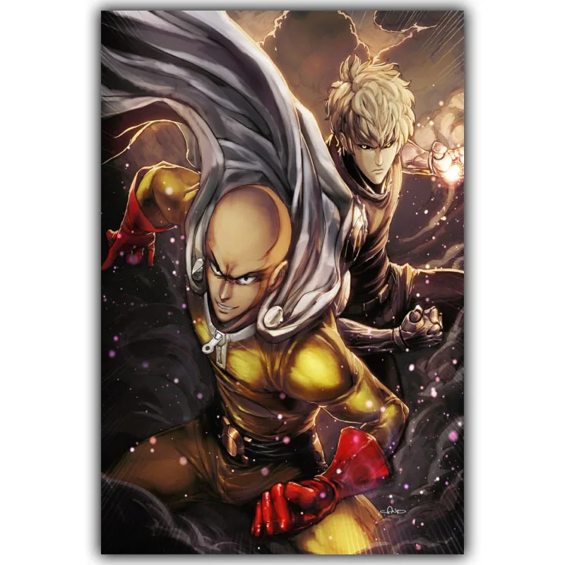 ONE PUNCH MAN Saitama художественный Шелковый плакат печать 2 Размера Японского Аниме