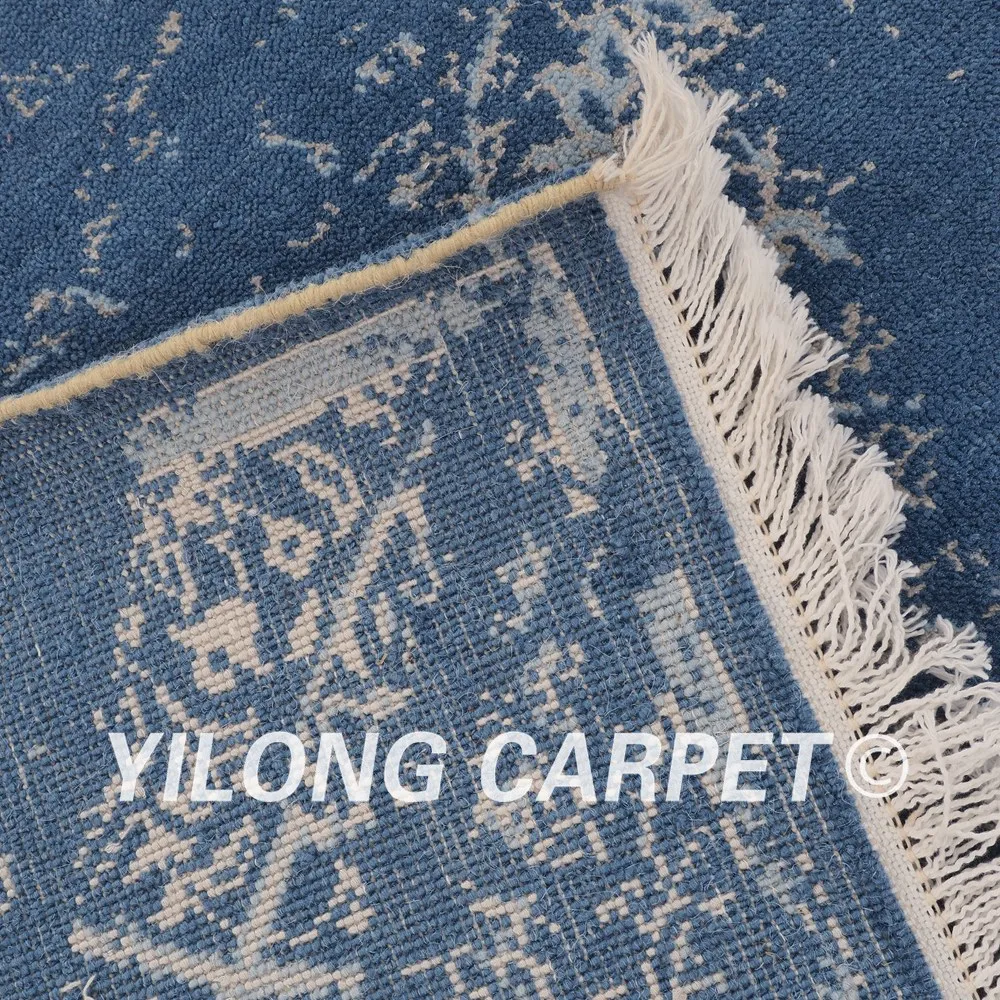 YILONG 5 'x 7' китайские шерстяные ковры с узлом ручной работы синий фон для
