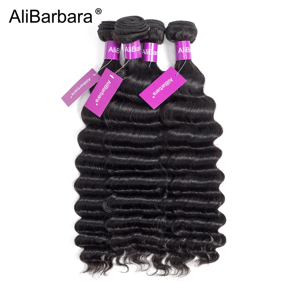 Волосы AliBarbara малазийские свободные глубокие волосы 4 пряди 100% натуральные Remy 8 28