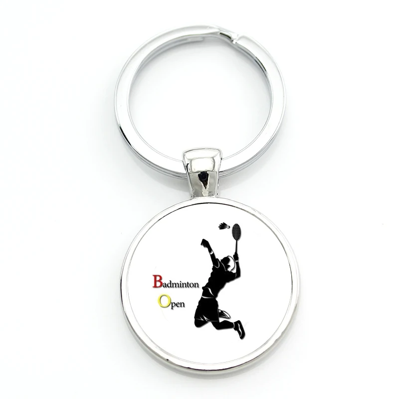 TAFREE novelty fashion photo jewelry vintage badminton keychain men women casual sports key chain ring holder for car bag SP904 - Цвет: SP915