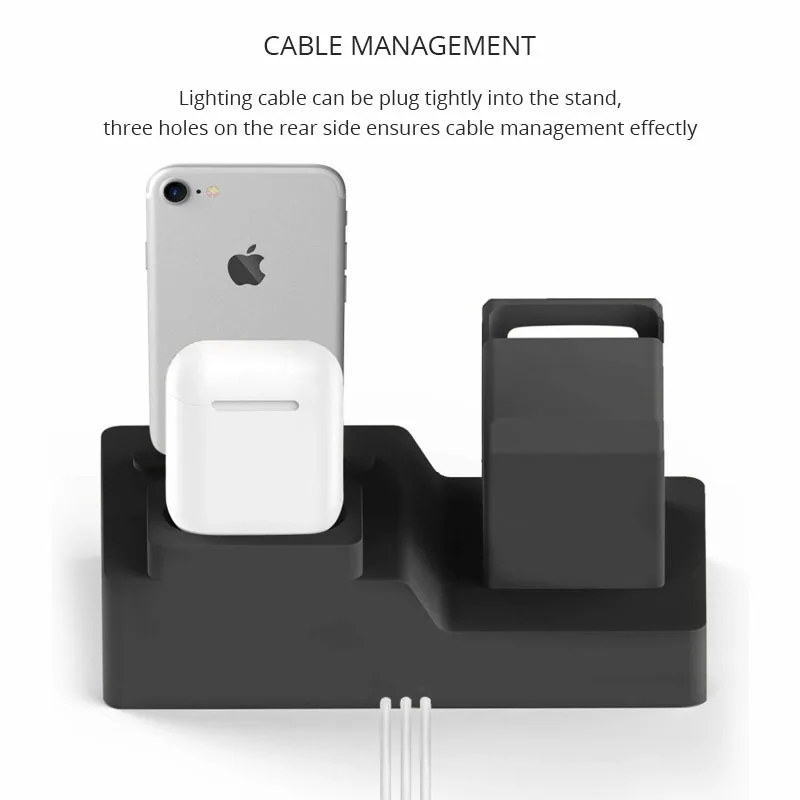 Силиконовая подставка держатель для зарядки iPhone X 8 7 6s Plus 5 зарядного устройства док станция Apple Watch серии 2 3 4
