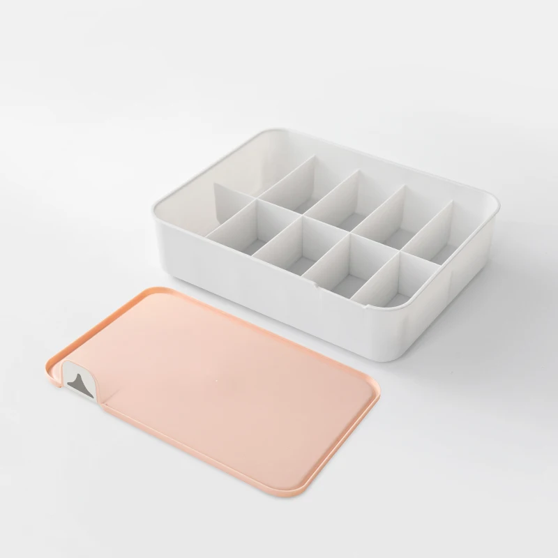 10Grid Pink 3 предмета, Нижнее белье ящик для хранения с крышкой 1/10/15 сетки дома шкаф с выдвижными ящиками Органайзер чехол для носки трусики бюстгальтер домашнего хранения - Цвет: 10Grid Pink