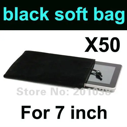 50 pieces/lot Universal soft black sleeve case Cover bag velvet Pouch Ebook reader for 7&quot tablet PC MID | Компьютеры и офис