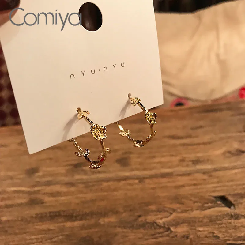 Женские серьги-гвоздики Comiya элегантные серьги золотистого цвета из цинкового