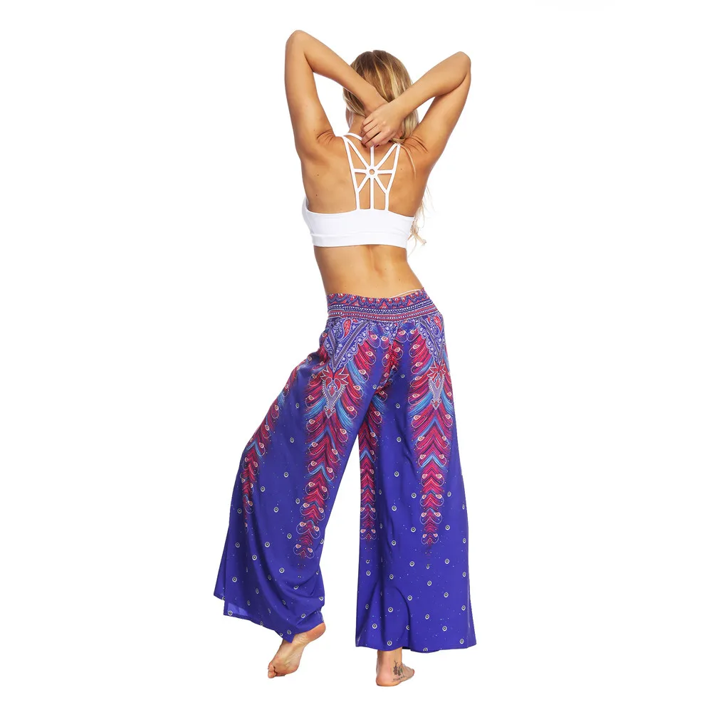 Women Casual Summer Loose Yoga Trousers Baggy Boho Aladdin Jumpsuit Harem Pants women leggings sport fitness