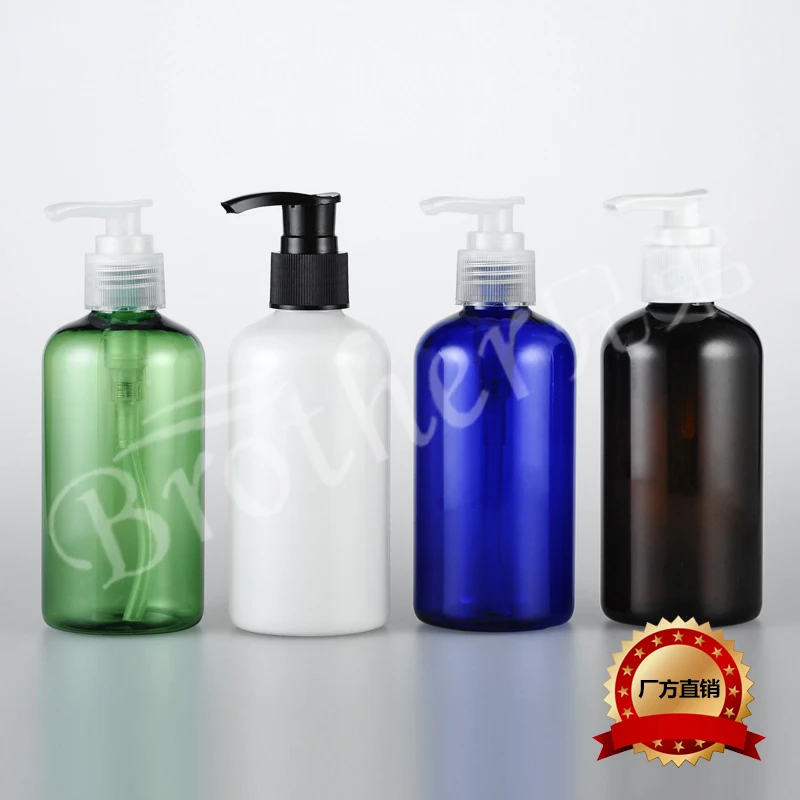 

220ml Chunky Round Shoulder Lotion Bottle Shampoo Water Bottle with Screw Pump 10PCS/LOT