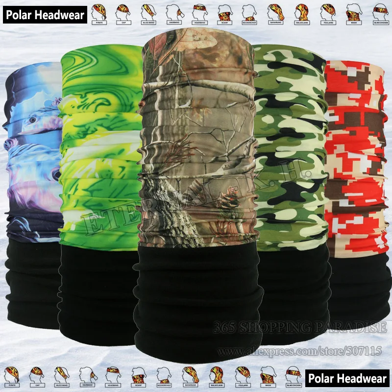 

Multi Camo Styles Winter Cycling Mask Utility Motorcycle Polar Polartec Bandanas Outdoor Multifunction Fleece Headwear