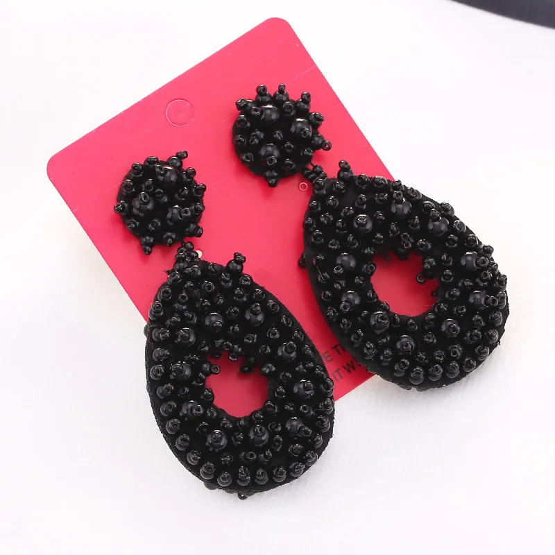 E1119 Black Sehuoran, богемные серьги с большими кисточками для женщин, женская бахрома, модные крупные висячие серьги, Boho, новые ювелирные изделия - Окраска металла: E1119 Black