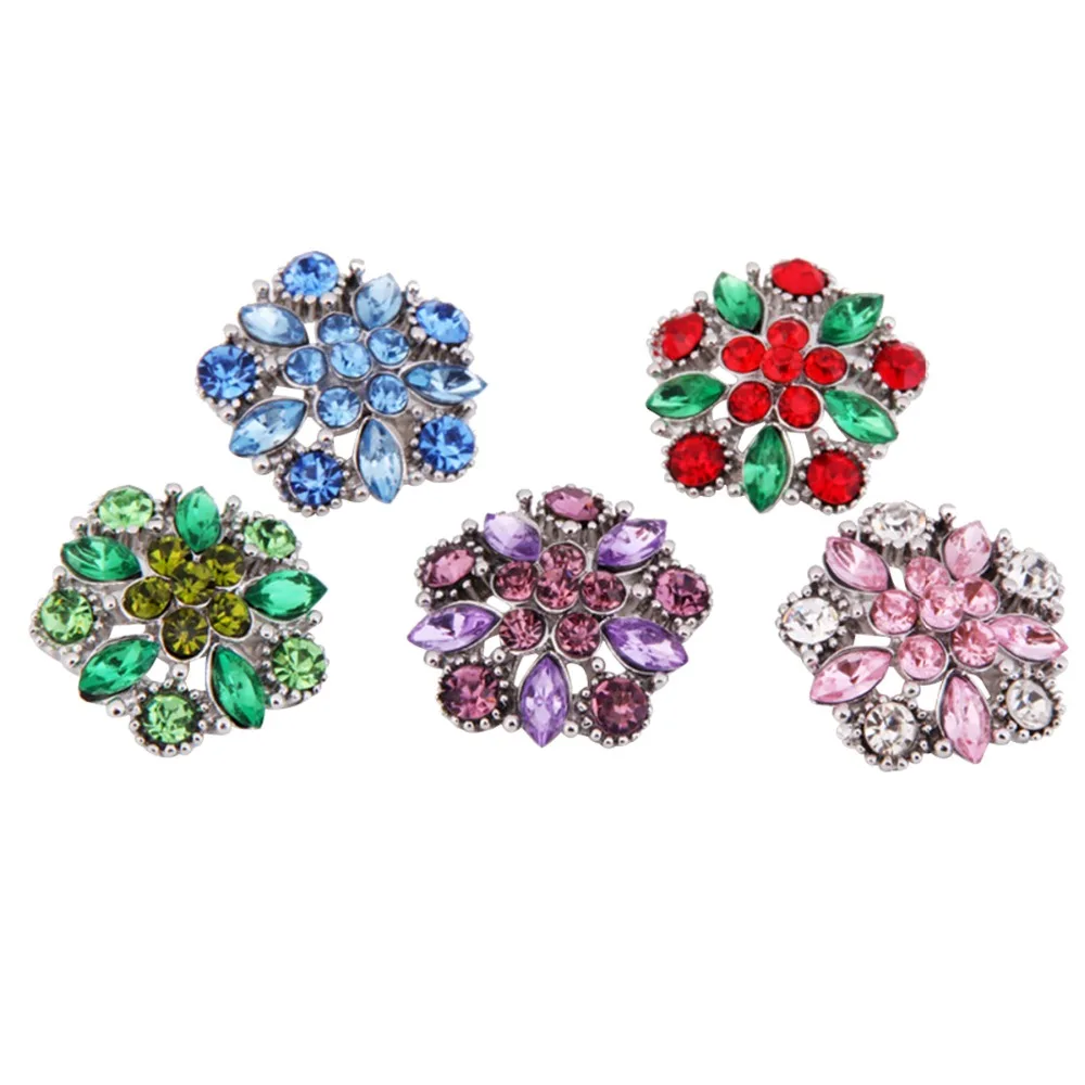 18 мм Стразы защелкивается 5 цветов Димонда клёпки со стразами очаровательные