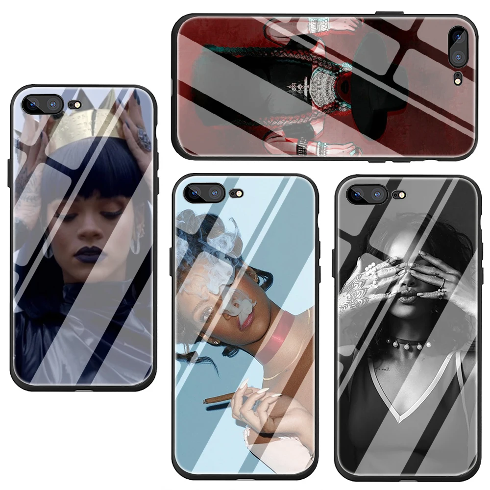 Чехол для телефона из закаленного стекла Rihanna iphone SE 2020 5 6 6S Plus 7 8 X XS XR 11 Pro Max |