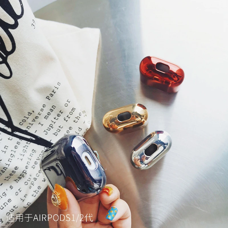 С гальваническим покрытием жесткий корпус благородный для apple airpods 1/2