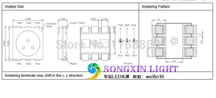 5050 белый SMD LED яркие белые светоизлучающие диоды 200 шт./лот XIASONGXIN light шт. SMD/SMT PLCC 6 3
