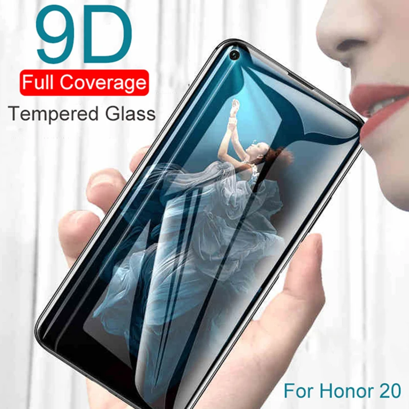 Защитное стекло 9D для Honor 20 полное покрытие защита экрана клеевое закаленное huawey