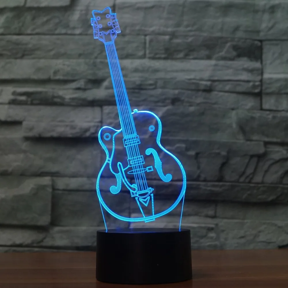 

Colorful Guitar Touch 3d Lamp Illusion Led Night Light USB Atmosphere Table Lamp for Children Baby Kids Gift Home Decor
