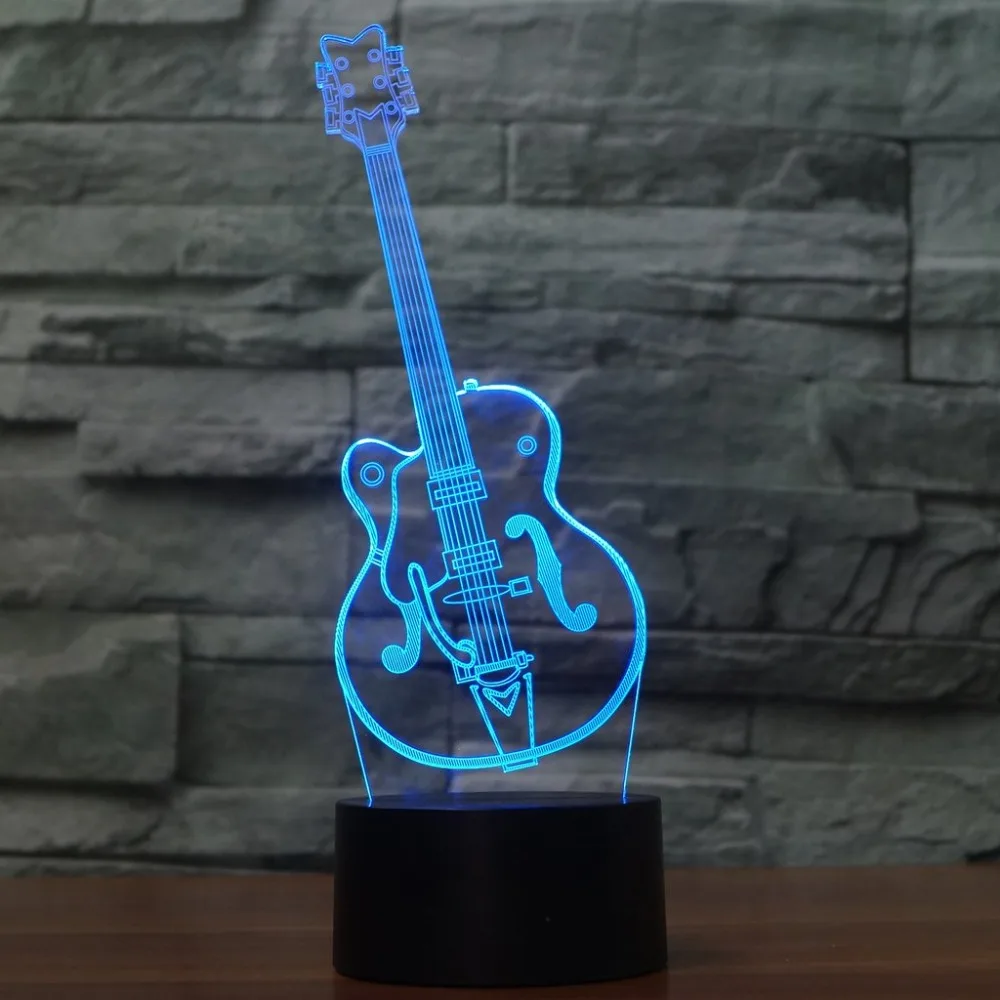 Цветная гитарная сенсорная 3d лампа иллюзия светодиодный ночсветильник USB