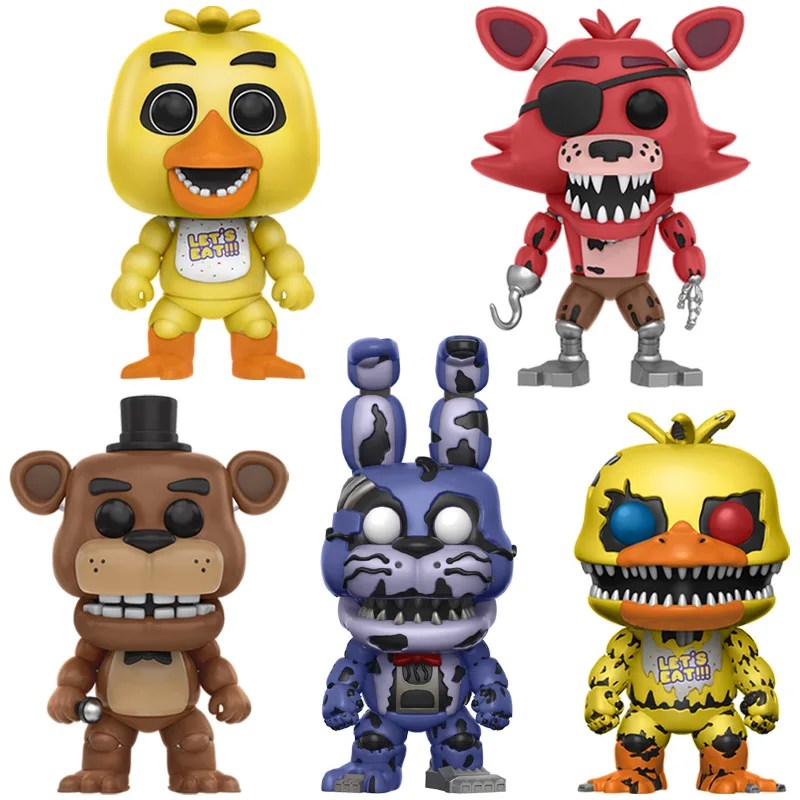 Five Nights At Freddy's» «пять ночей у Фредди 5 шт./компл. фигурку аниме ПВХ Куклы с рисунком персонажей из игры «пять ночей в Фредди» кукол с принтом "Кошмар Бонни и Чика Фокси» из мультфильма для мальчика, с принтом Фредди 5 Fazbear медведь игрушки - Цвет: 5PCS