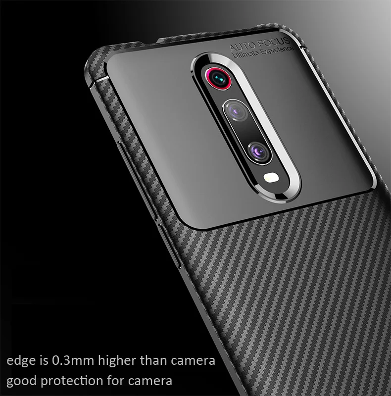 Чехол из углеродного волокна для Xiaomi Redmi K20 Pro Mi 9T ТПУ силиконовый матовый защитный