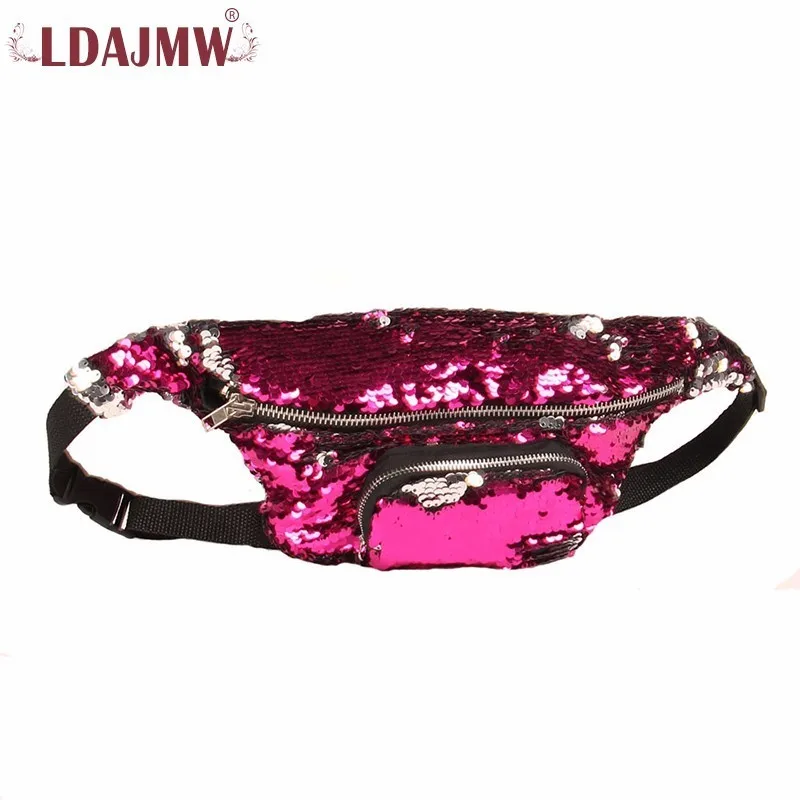 LDAJMW Colorful Sequins Waist Bag Women Men Belt Women's Purse Cell Phone Pocket Fanny Pack Crossbody|mens belt bags|waist bagfanny pack |