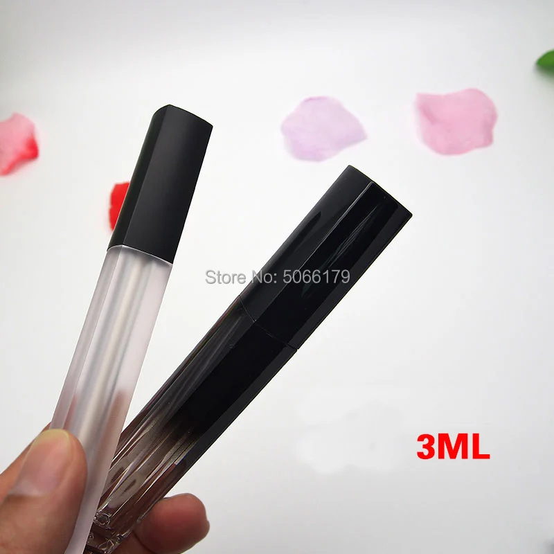 3ML Plastic Cosmetic Transparent Frosted Lip Gloss Tube Black Gradient Makeup Beauty Lipstick Container Concealer Package | Красота и