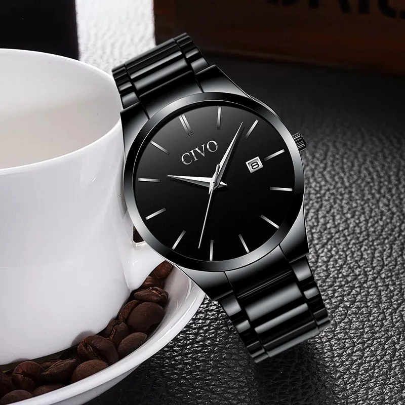 Reloj CIVO 2019 деловые часы мужские водонепроницаемые Модные с календарем роскошные
