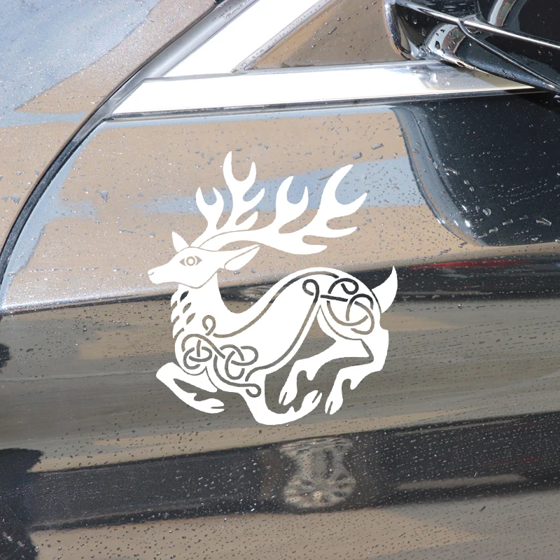 

YJZT 15CM*16.7CM Deer Creative Fashion Design Decor Car Sticker Car Door Vinyl Decal Black/Silver C4-2030