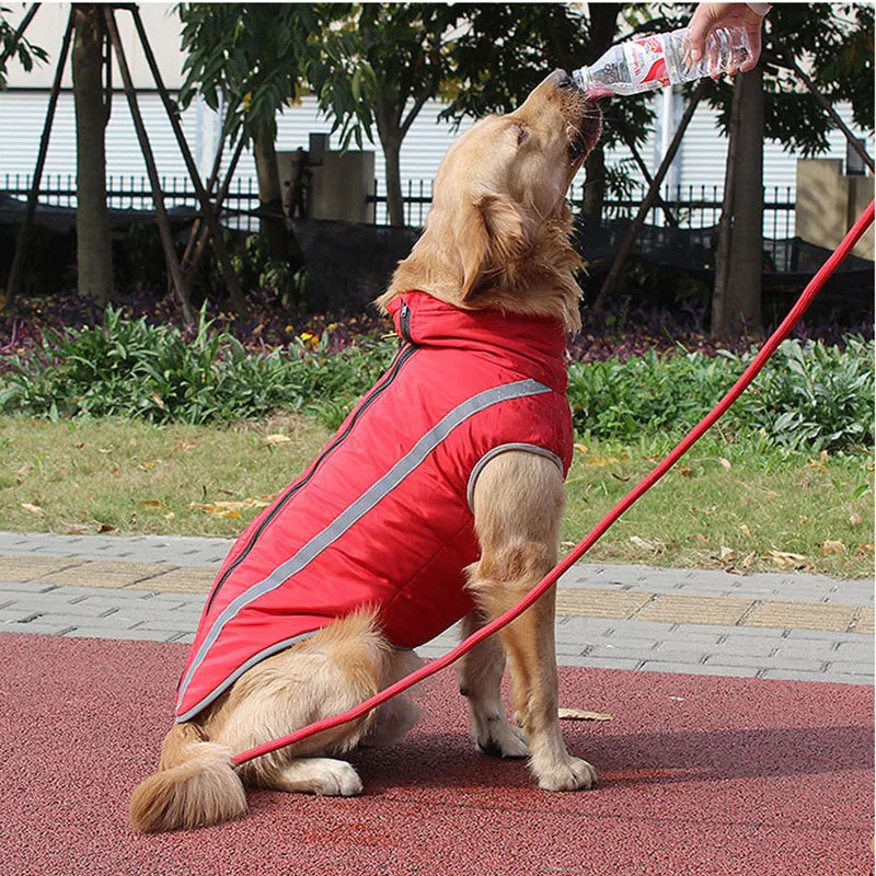 Reflective Dog Coat Winter Jacket for Large Dogs Windproof Waterproof Keep Warm Pet Clothes Big Outdoor XL - 6XL | Дом и сад