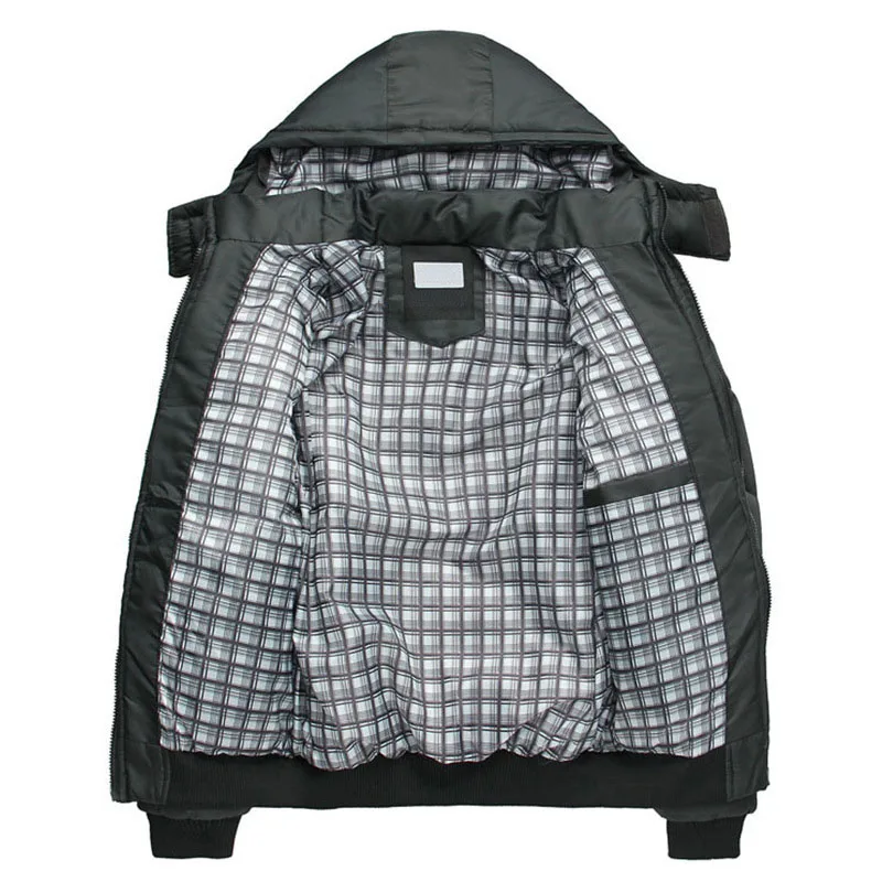 Мужская теплая куртка DIMUSI повседневная хлопковая ветровка с капюшоном размеры 4XL