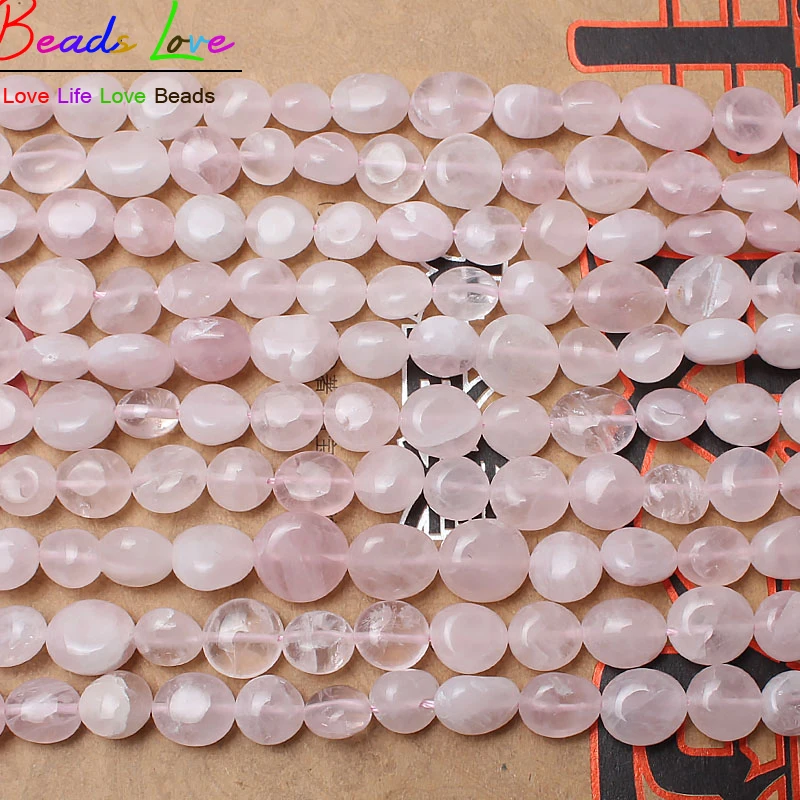 8-10mm Irregular Natural Pink Crystal Stone Beads For Jewelry Making 15inch Diy Bracelet | Украшения и аксессуары