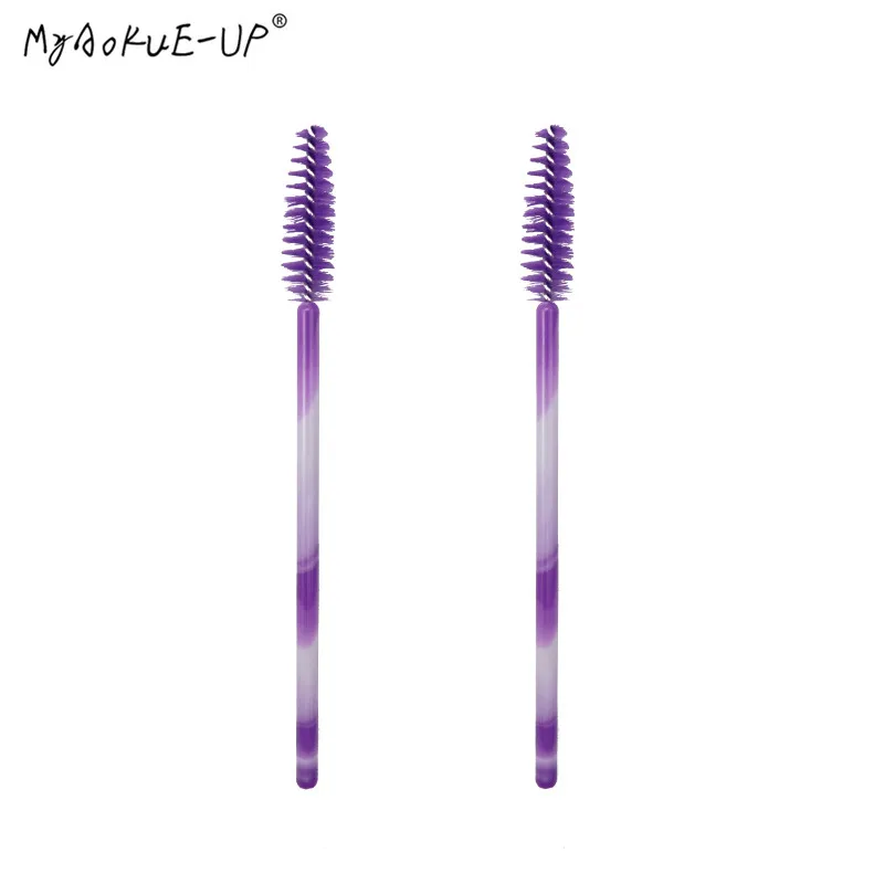 50pcscolorful brush Одноразовая нейлоновая тушь для ресниц палочки для наращивания ресниц силиконовый аппликатор для ресниц микрощетки набор инструментов для макияжа - Handle Color: 50pcscolorful brush