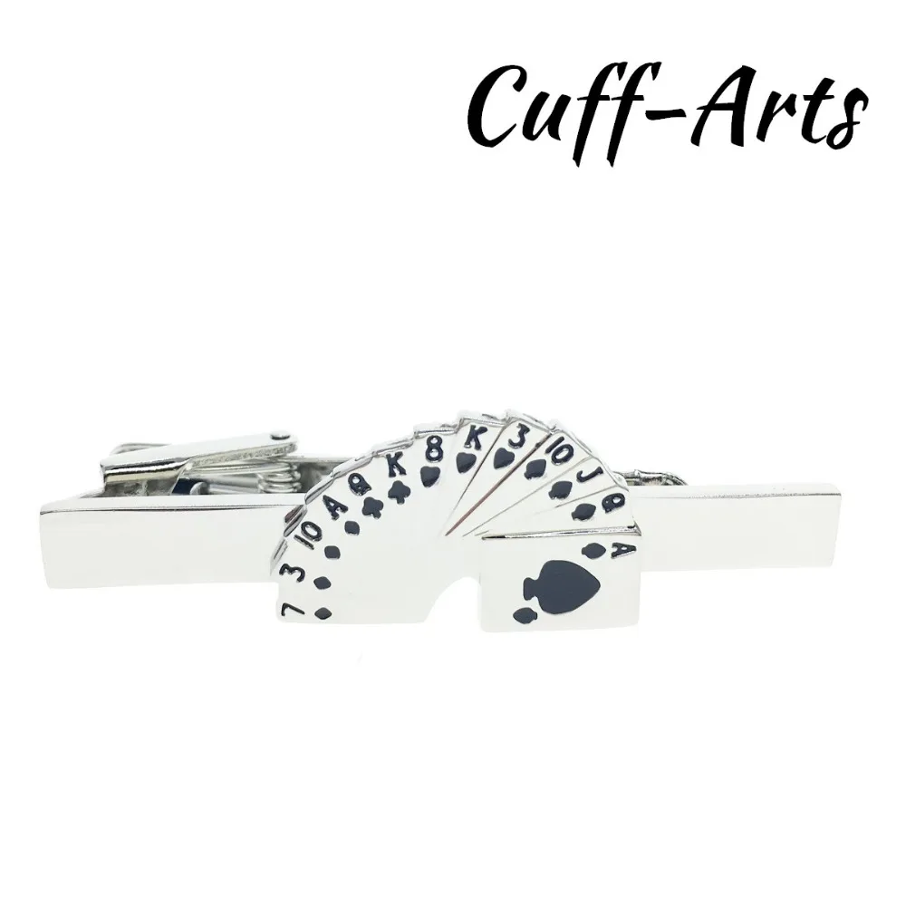 

Cuffarts Tie Clip Classic Simple Style Pack Of Cards Tie Clip Silver Color Male Business Necktie Clip Clasp Metal Men T10005