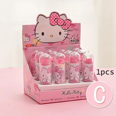 C Style 1 шт. hello kitty Cat губная помада ластик резиновый креативный милый студенческий детский сад ластик для детей кавайные канцелярские школьные принадлежности - Цвет: C Style