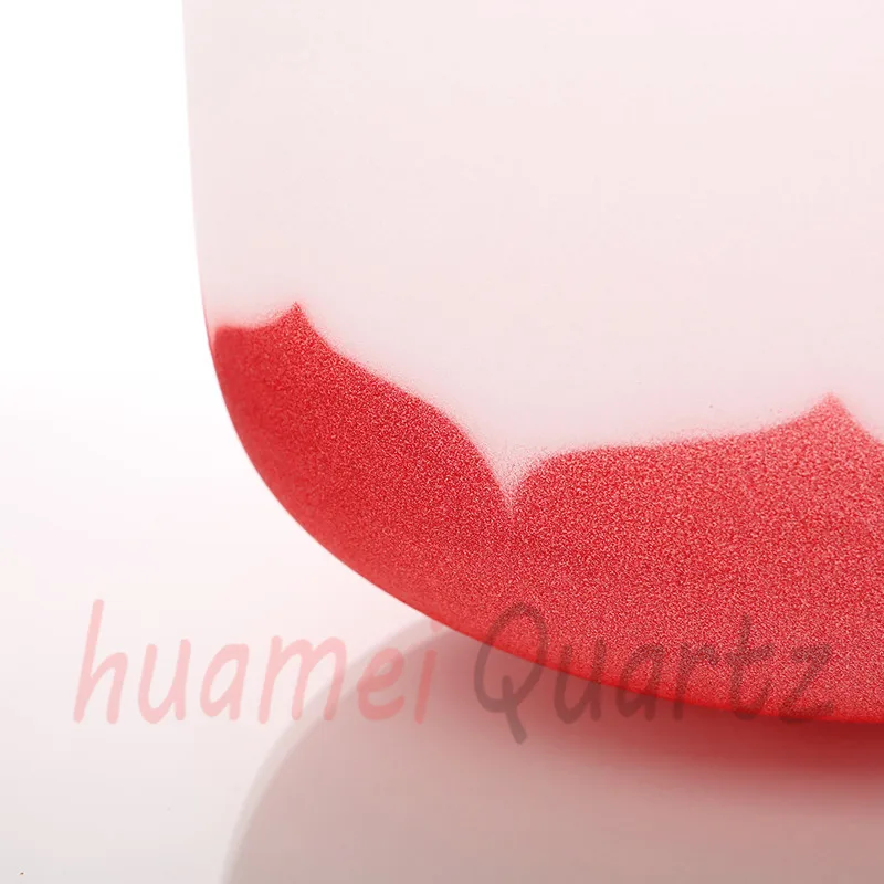 

10 inch color lotus with chakra logo frosted quartz crystal singing bowl
