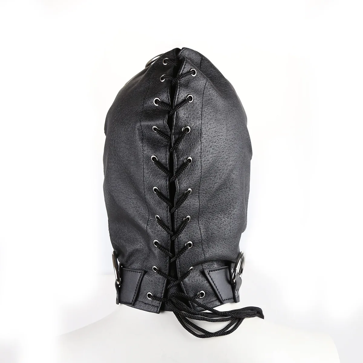 Маска на голову с кольцом бондаж Фетиш маска капюшон дышащий открытый рот для