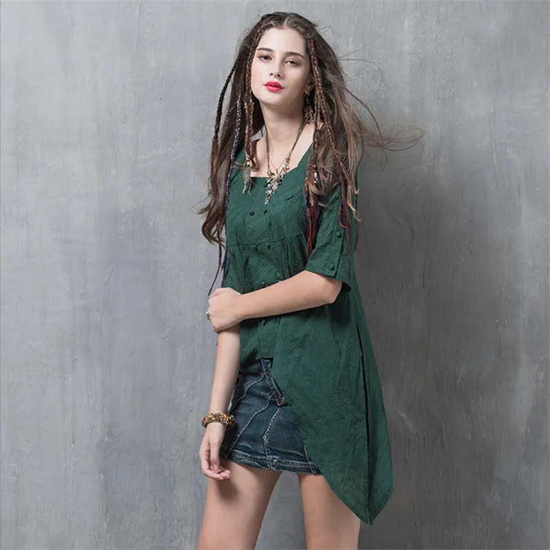 Винтажная Весенняя рубашка для женщин новинка 2020 Повседневная блузка из хлопка и