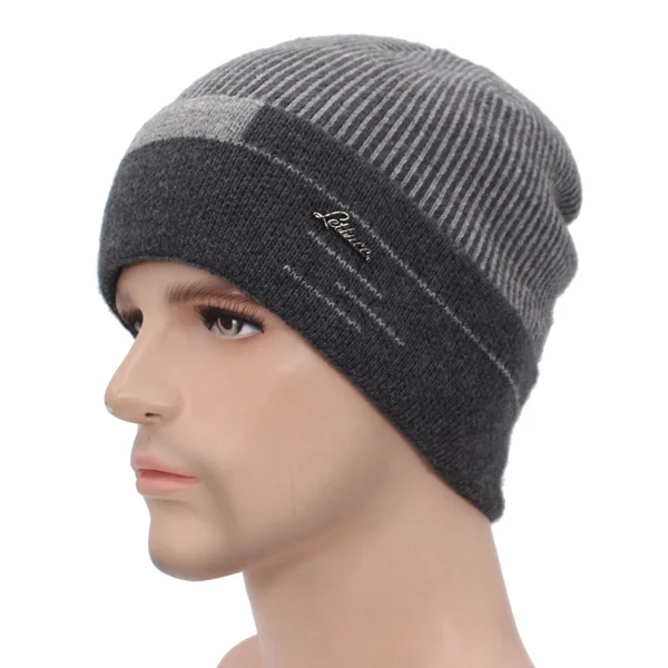 light gray hat AETRUE зимняя шапочки для мужчин шарф вязаная шапка кепки мужской плюс капор теплая шерсть толстые зимние шапки для женщин шапочка - Цвет: light gray hat