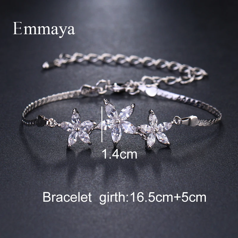 Браслеты Emmaya с фианитами женские регулируемые ювелирные украшения белыми