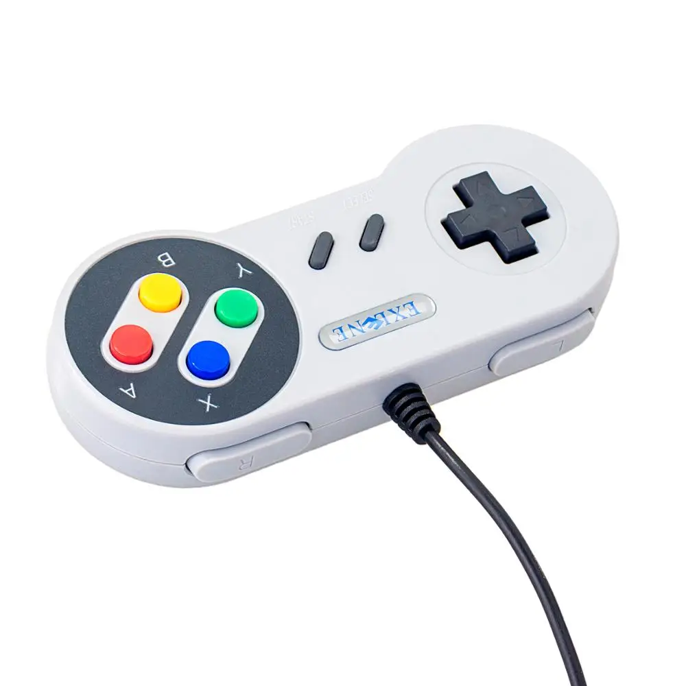 Exlene Snes USB контроллер супер классический геймпад Snes джойстик с 3 м кабелем для ПК Windows Ubuntu Raspberry Pi 3 Retropie sega