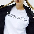 Футболка с капюшоном для девушки в стиле воспроизведения, Женская забавная футболка с графическим рисунком Tumblr, летняя стильная футболка, модная одежда, футболка