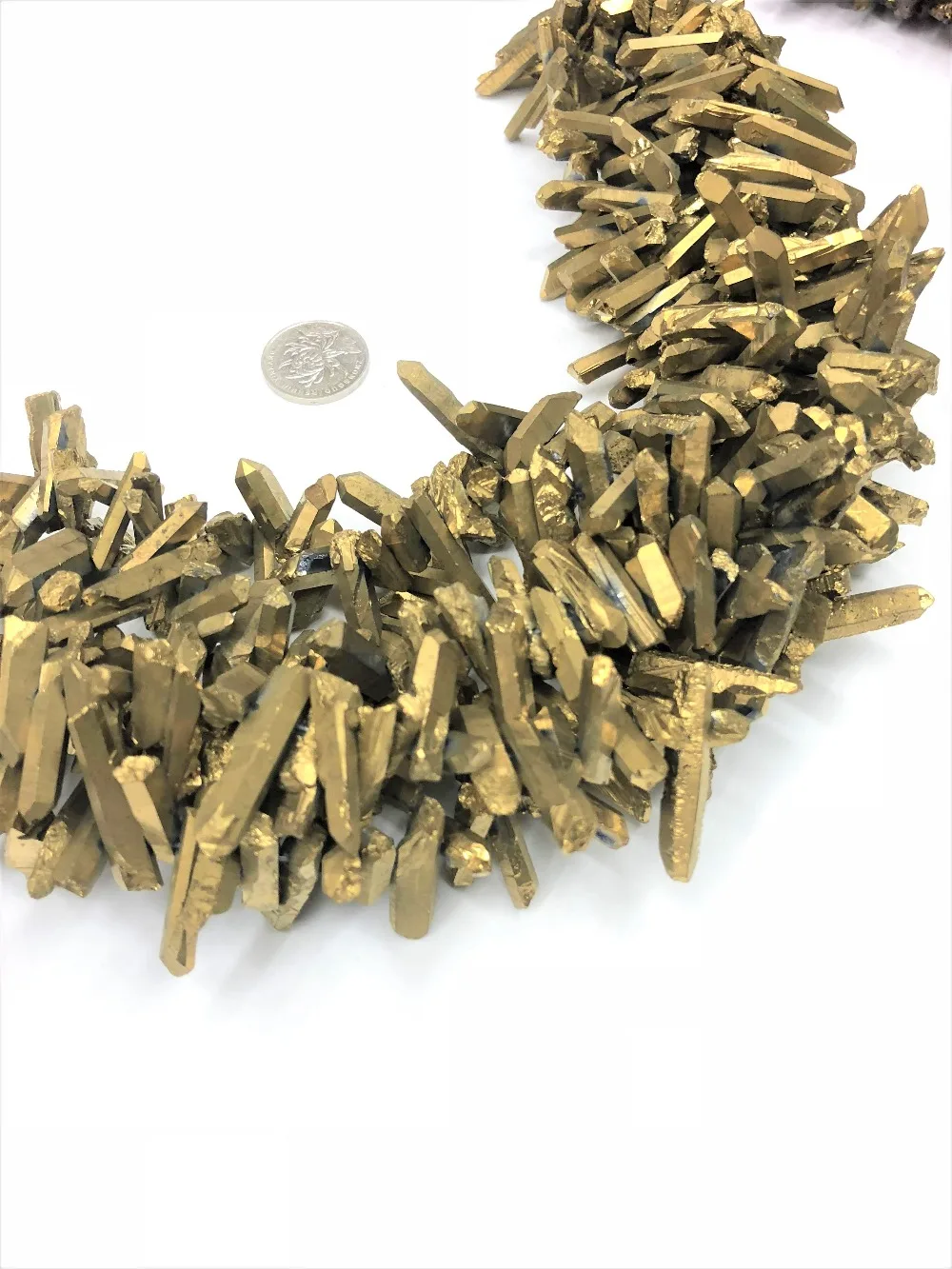 3-5x18-30mmNatural Quartzs Золото Цвет палочка Беспокоиться Камень полудрагоценные бусины DIY