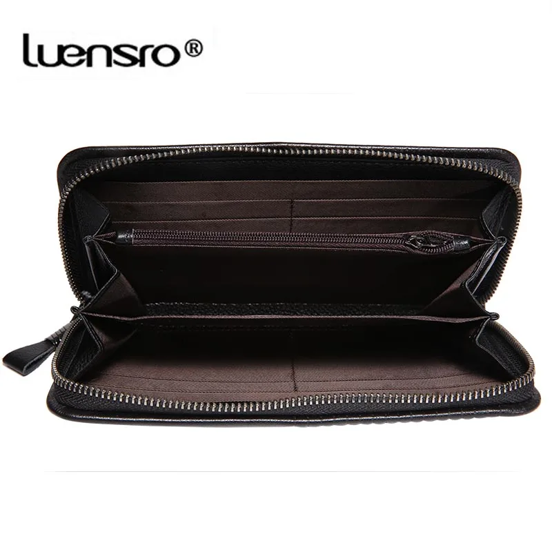 Брендовые мужские кошельки LUENSRO из 100% натуральной кожи Длинный кошелек деловой