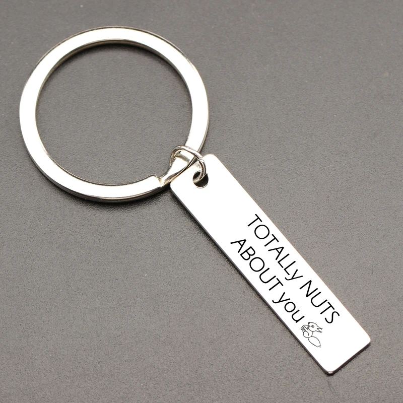 LOVERS Custom engraved TOTALLY NUTS ABOUT YOU Keychain Squirrel KEyring Boyfriend/Girlfriend Wedding gift | Украшения и
