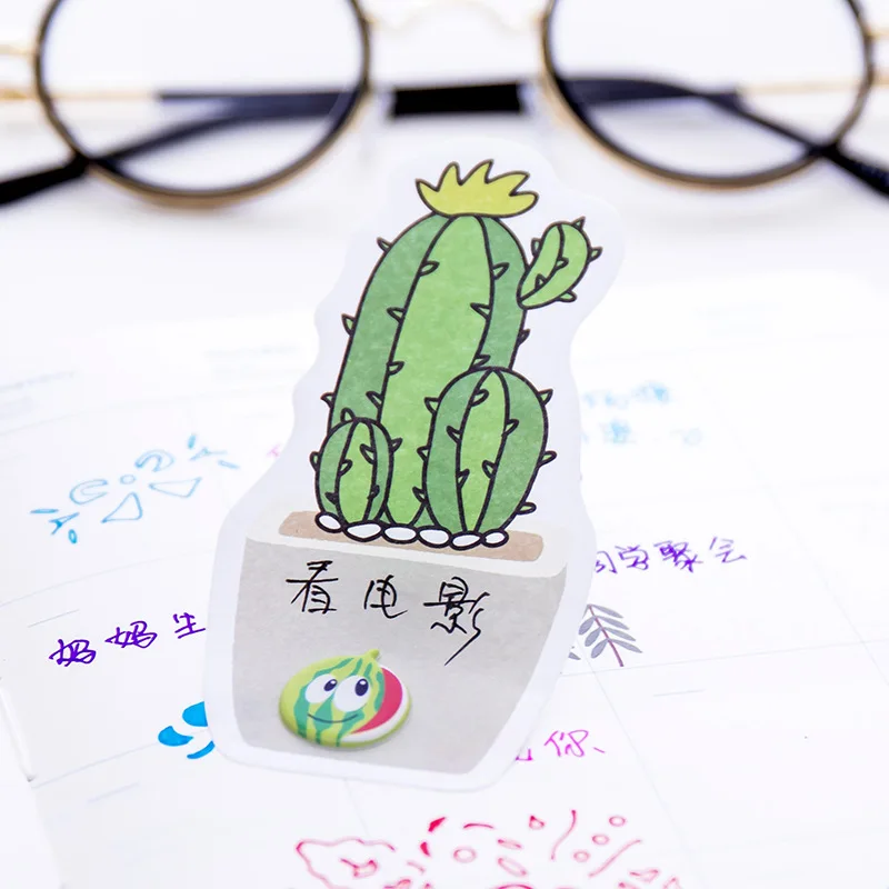CXZY милые Липкие заметки С КАКТУСОМ kawaii индексные вкладки блокнот для записей