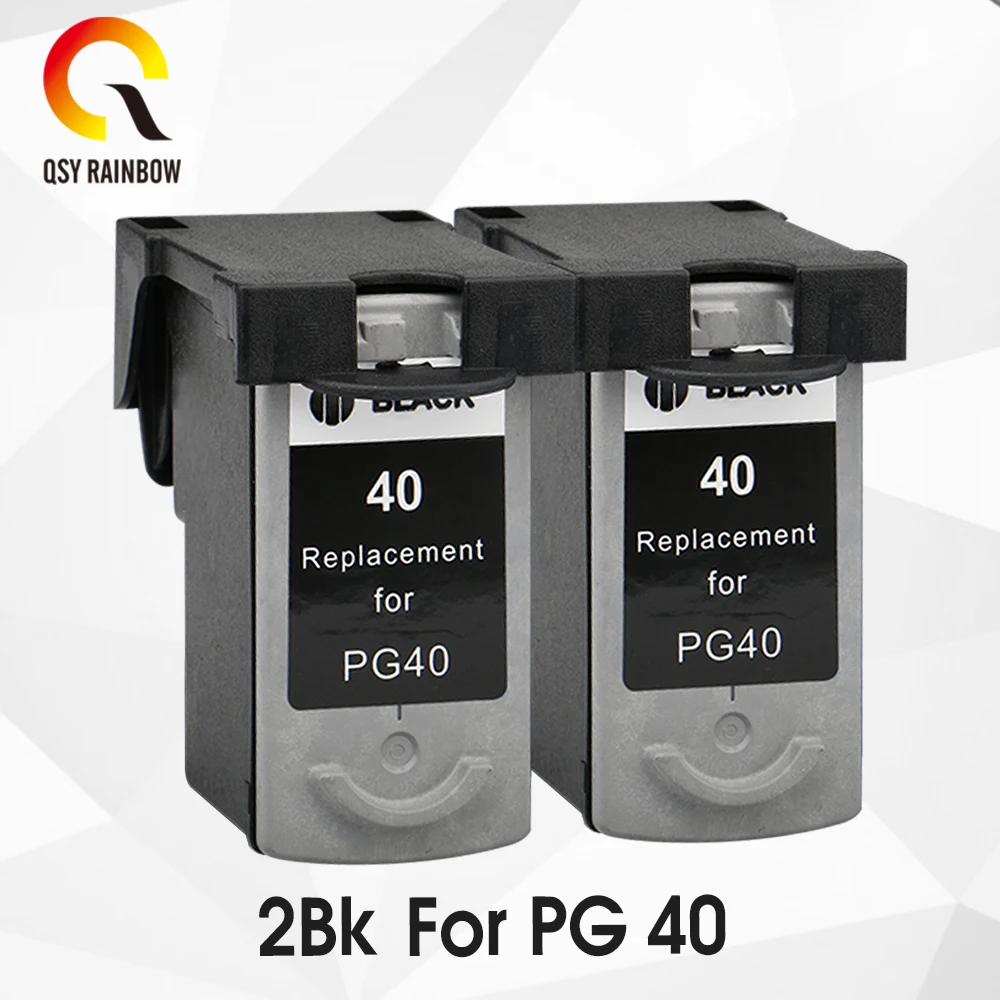 QSYRAINBOW 2 шт. черный для PG-40 PG40 PG 40 чернильный картридж Canon PIXMA IP2500 IP2600 MX300 MX310 MP160 MP140 MP150