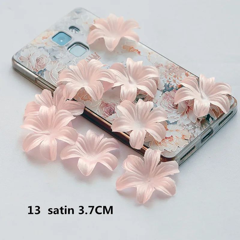 13 satin 3.7CM 200 шт Розовый DIY ручной работы 3D цветок свадебное платье ингредиенты пирографический Eugen пряжа головные уборы материалы RS1202 - Цвет: 13 satin 3.7CM